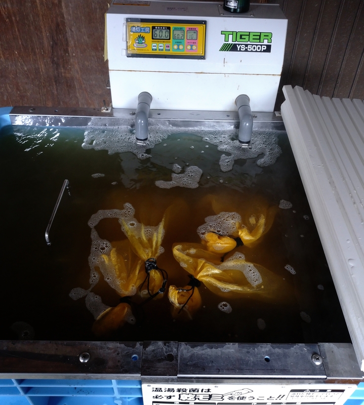 (クリックして拡大表示) 種もみ温湯消毒 温湯消毒