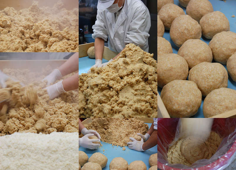 (クリックして拡大表示) 味噌の仕込み 味噌の仕込み作業