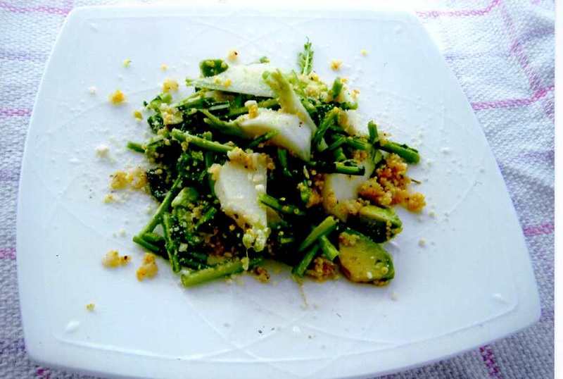 (クリックして拡大表示) 発芽玄米パスタ(麺)  【レシピ4】 かぶとアボガドのきび温サラダ