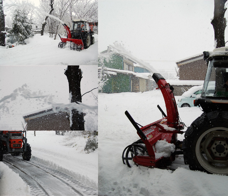 (クリックして拡大表示) ピーター(ロータリー除雪機)で除雪 ピーター(ロータリー除雪機)で除雪